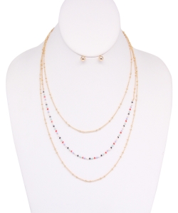 3-Layer Fashion Necklace with Earrings NB700116 GOLDMT
